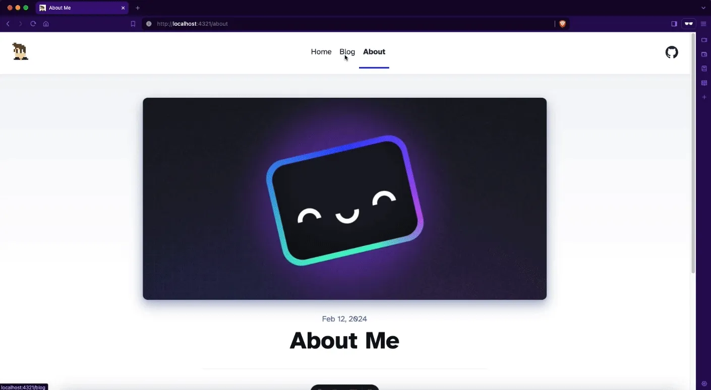 Website with Astro Transitions (much better)